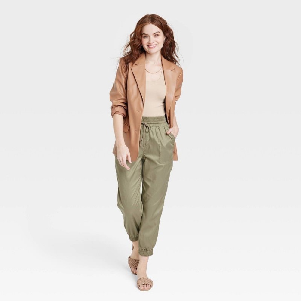 A New Day- Women's High-Rise Ankle Jogger Pants - Olive S